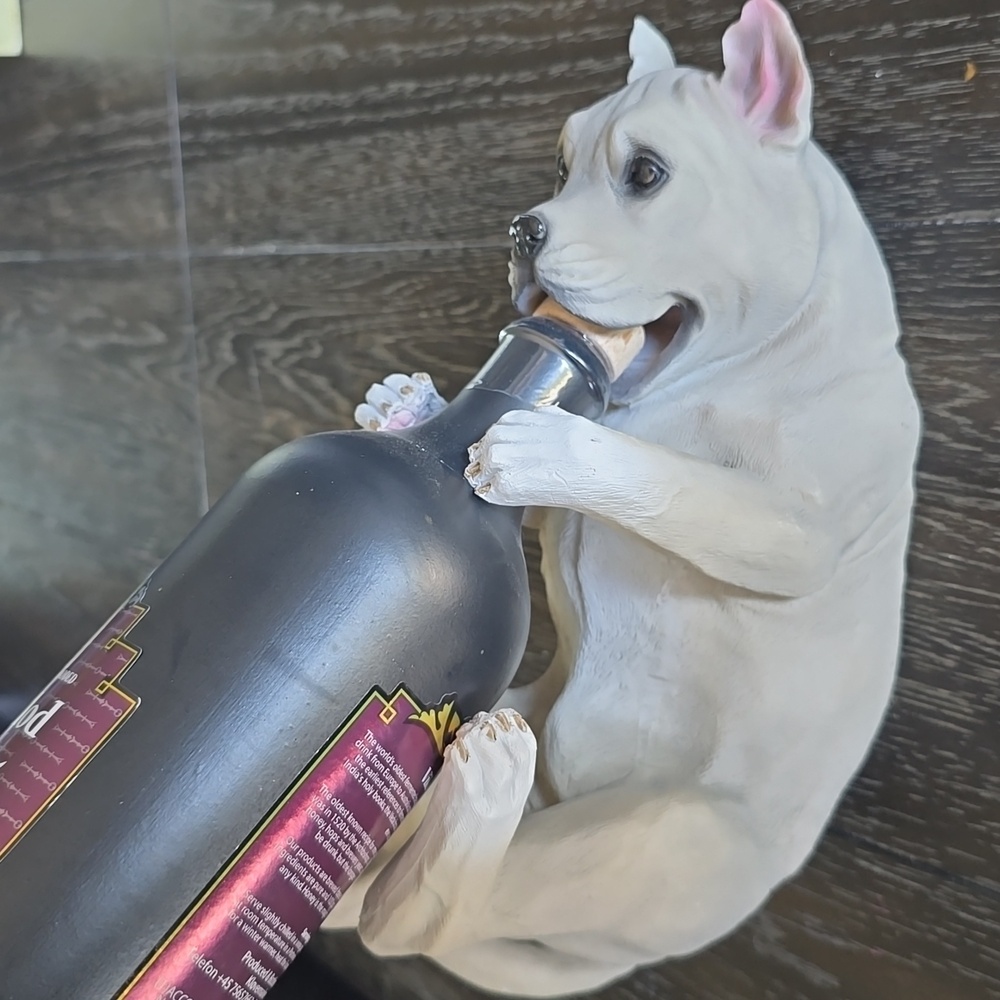 Drinking Pitbull Wine Bottle Holder